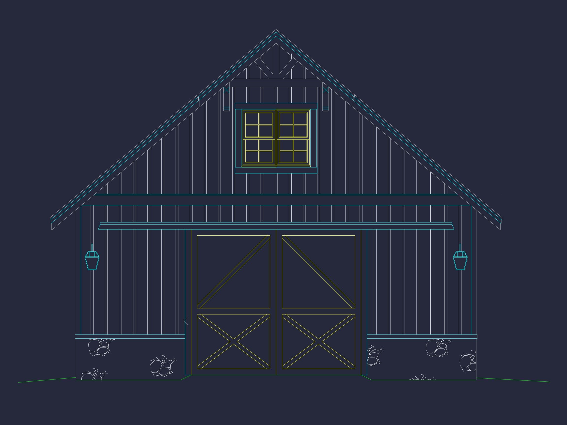 Barn-Style Floor Plan with 2 Garage Bays and Workshop Space