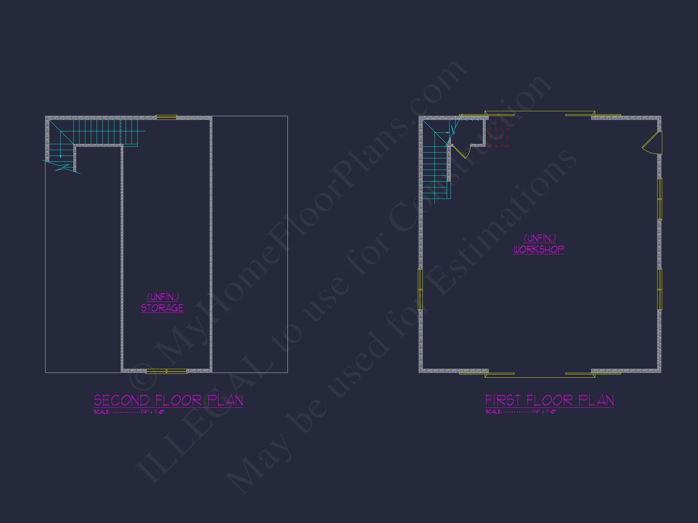 Barn-Style Floor Plan with 2 Garage Bays and Workshop Space