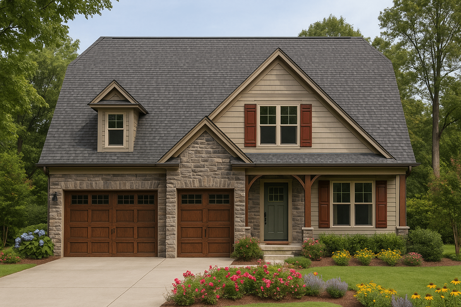 Beautiful 1.5-Story House Floor Plan with CAD Blueprint & Modern Design
