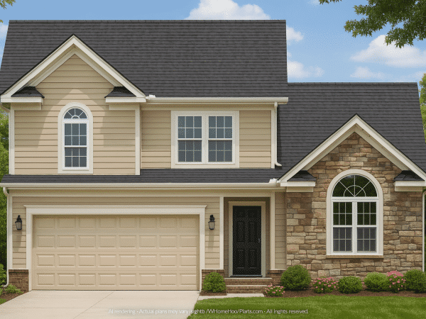 Beautiful 2-Story CAD House Plan with Traditional Suburban Charm