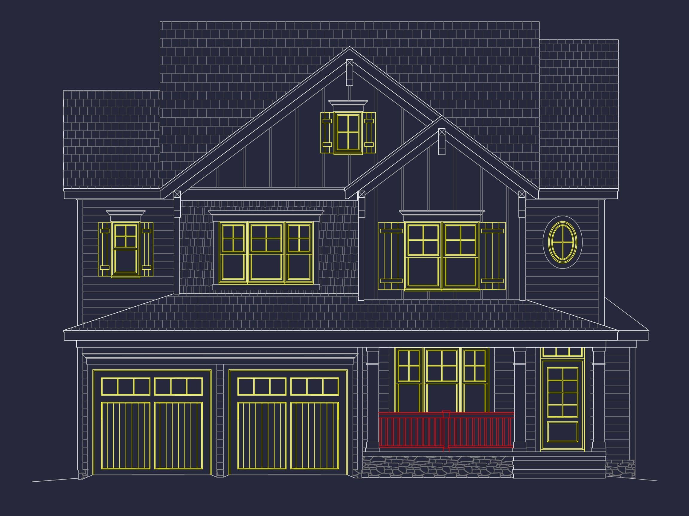 Beautiful 2-Story Home Plan with Craftsman Style & Functional Blueprints