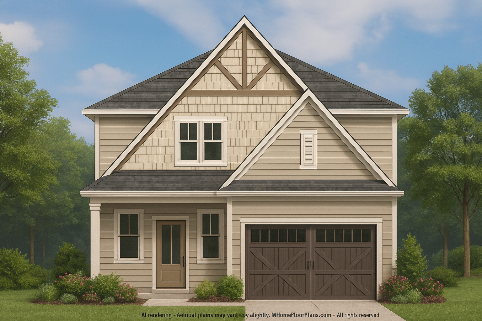 Beautiful 2-Story Home Plan with Open Floor and CAD Blueprint