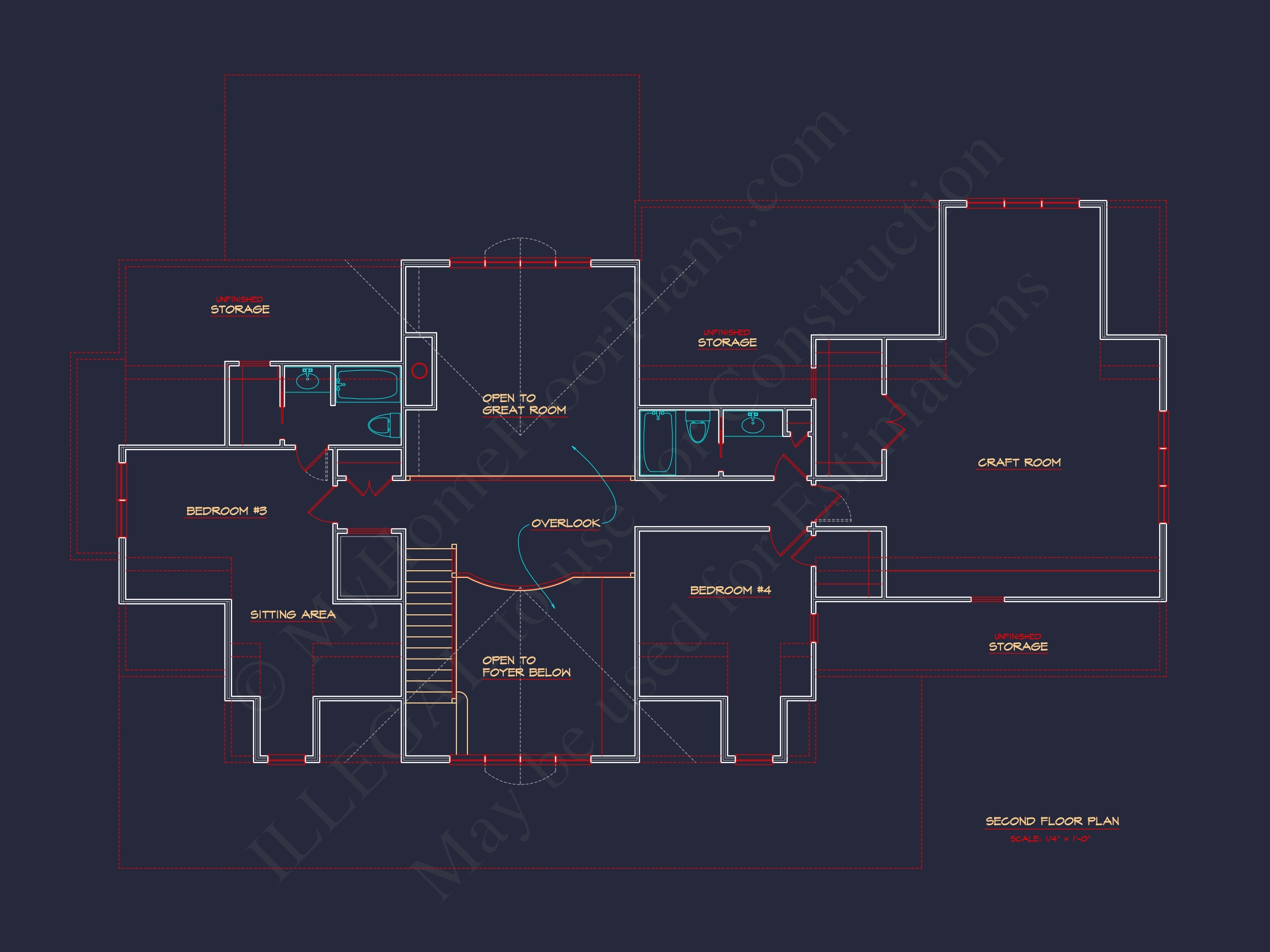 Beautiful 2-Story House Plan with Craftsman Blueprint