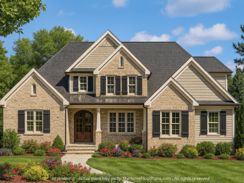 Beautiful 2-Story House Plan with Screened Porch & 3-Car Garage