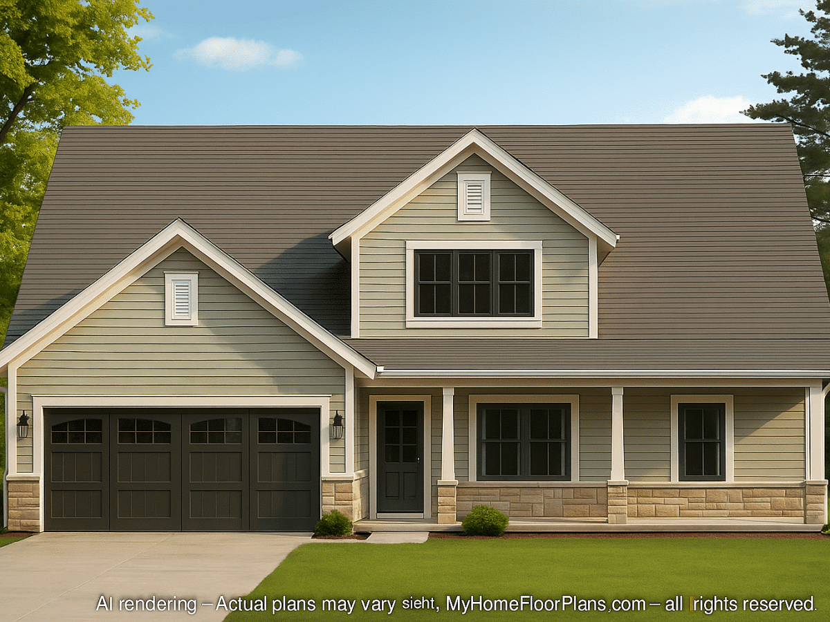 Beautiful 2-Story House Plan with Vaulted Ceilings & Bonus Room