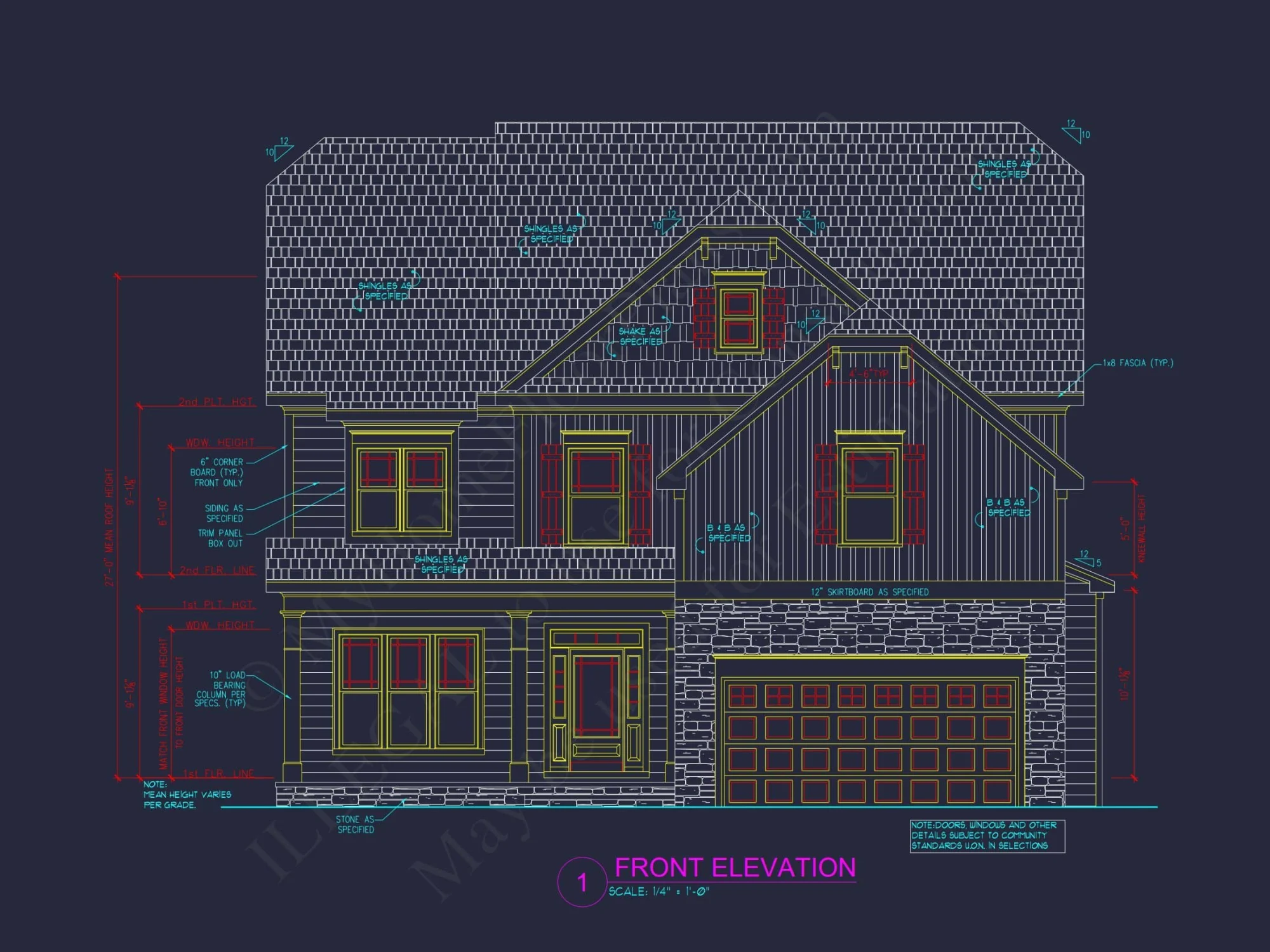 Beautiful 4-Bedroom Home Plan with Open Floor Designs & CAD Blueprint