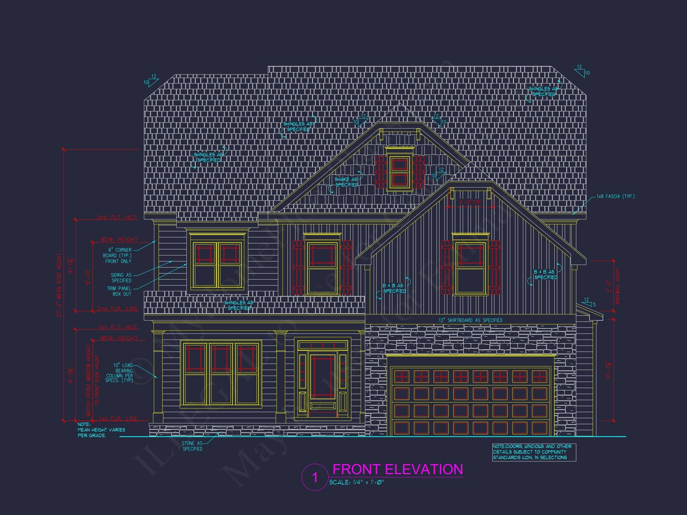 Beautiful 4-Bedroom Home Plan with Open Floor Designs & CAD Blueprint