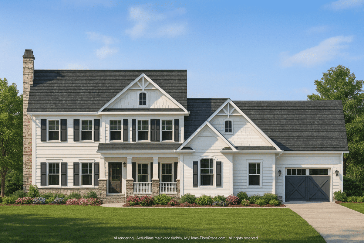 Beautiful Craftsman Floor Plan with Bonus Room and Workshop