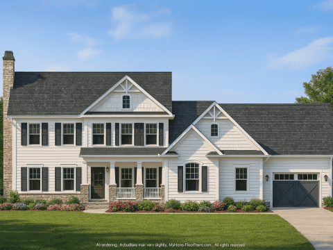 Beautiful Craftsman Floor Plan with Bonus Room and Workshop