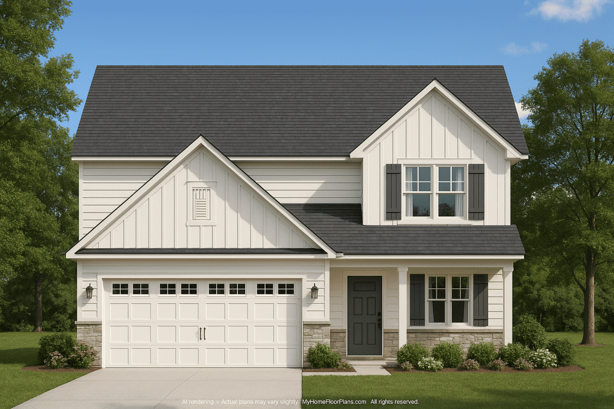 Beautiful Craftsman Home Plan with 3 Beds & 2 Floors