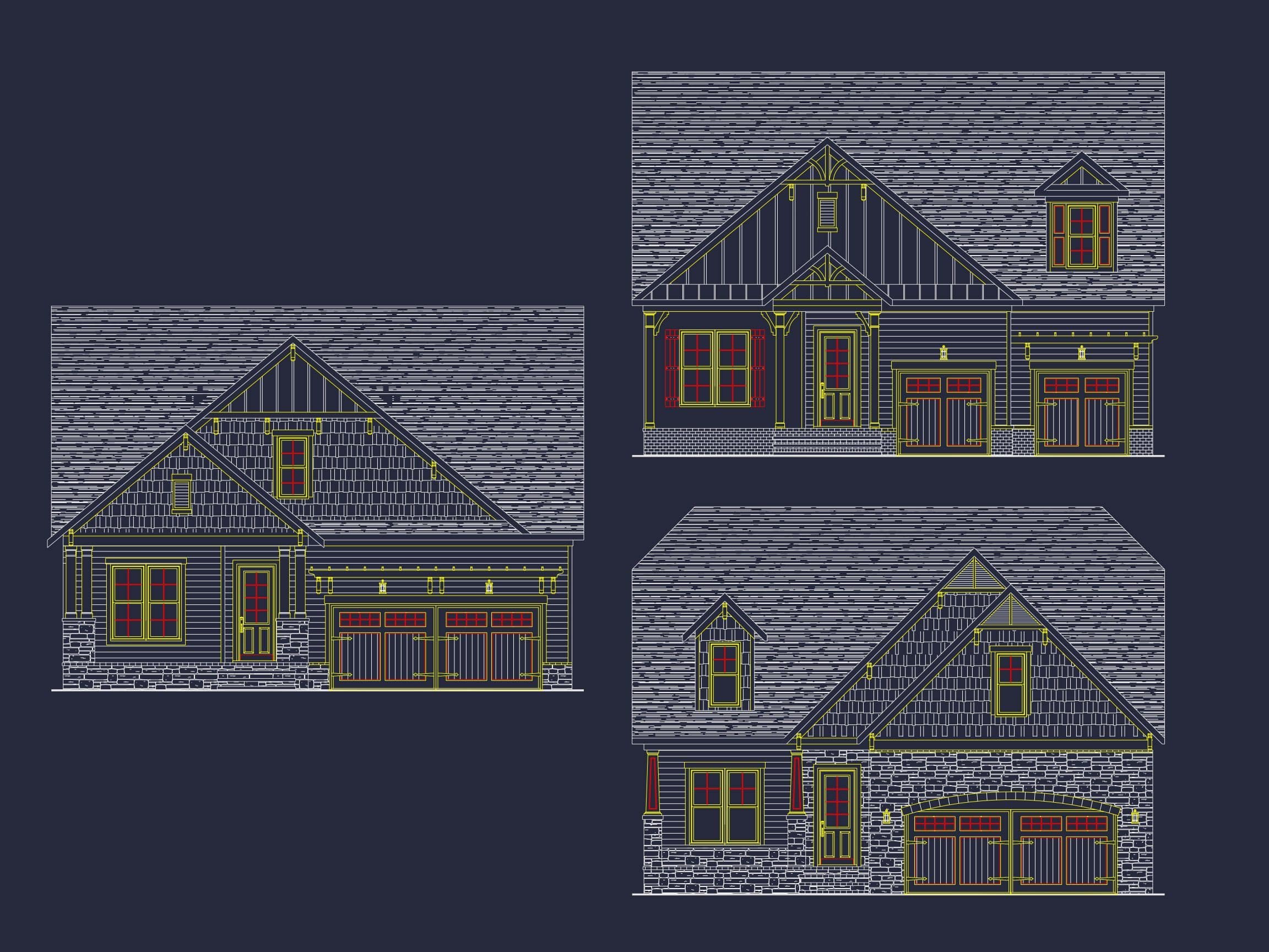 Beautiful Craftsman House Plan with 2 Stories and Detailed CAD Blueprints