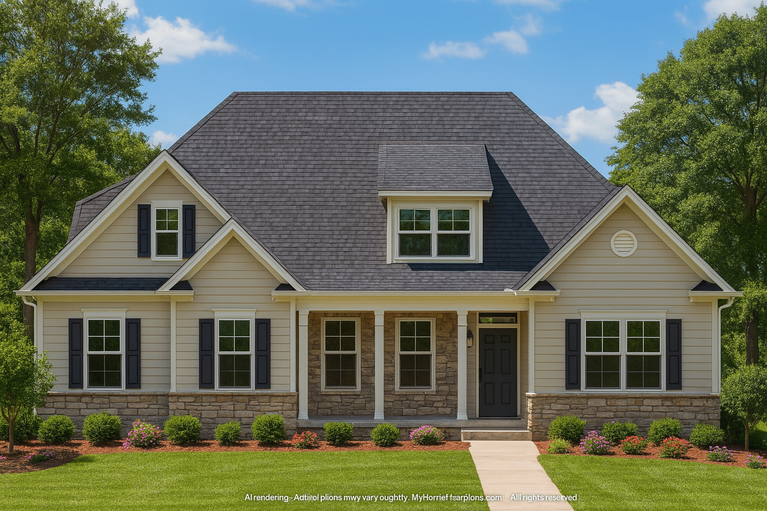 Beautiful Home Plan with CAD Blueprint and Stunning Designs
