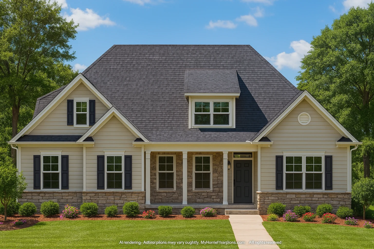 Beautiful Home Plan with CAD Blueprint and Stunning Designs