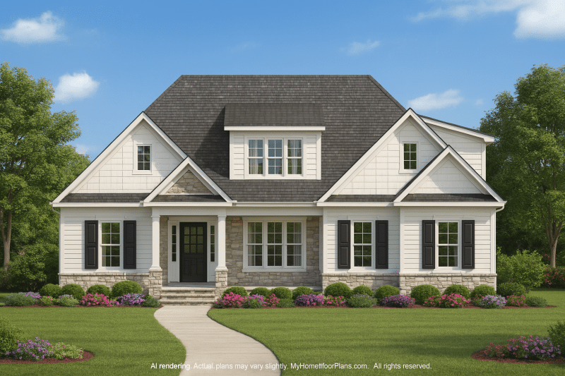 Beautiful Home Plan with Detailed Blueprint & CAD Designs