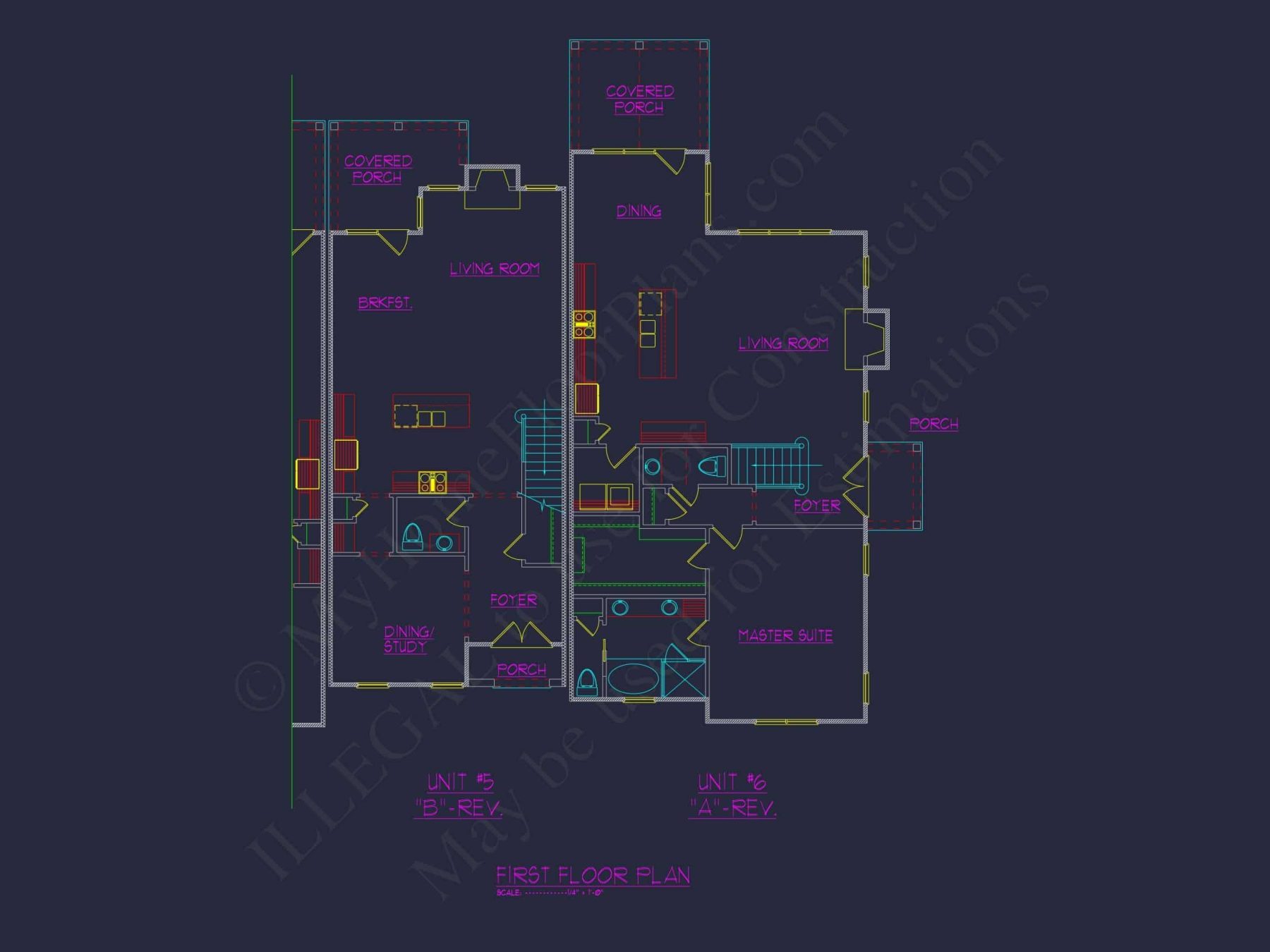 Beautiful Multi-Unit House Plan with CAD Blueprints & Traditional Design