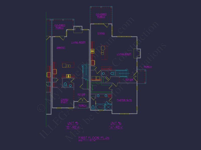 Beautiful Multi-Unit House Plan with CAD Blueprints & Traditional Design