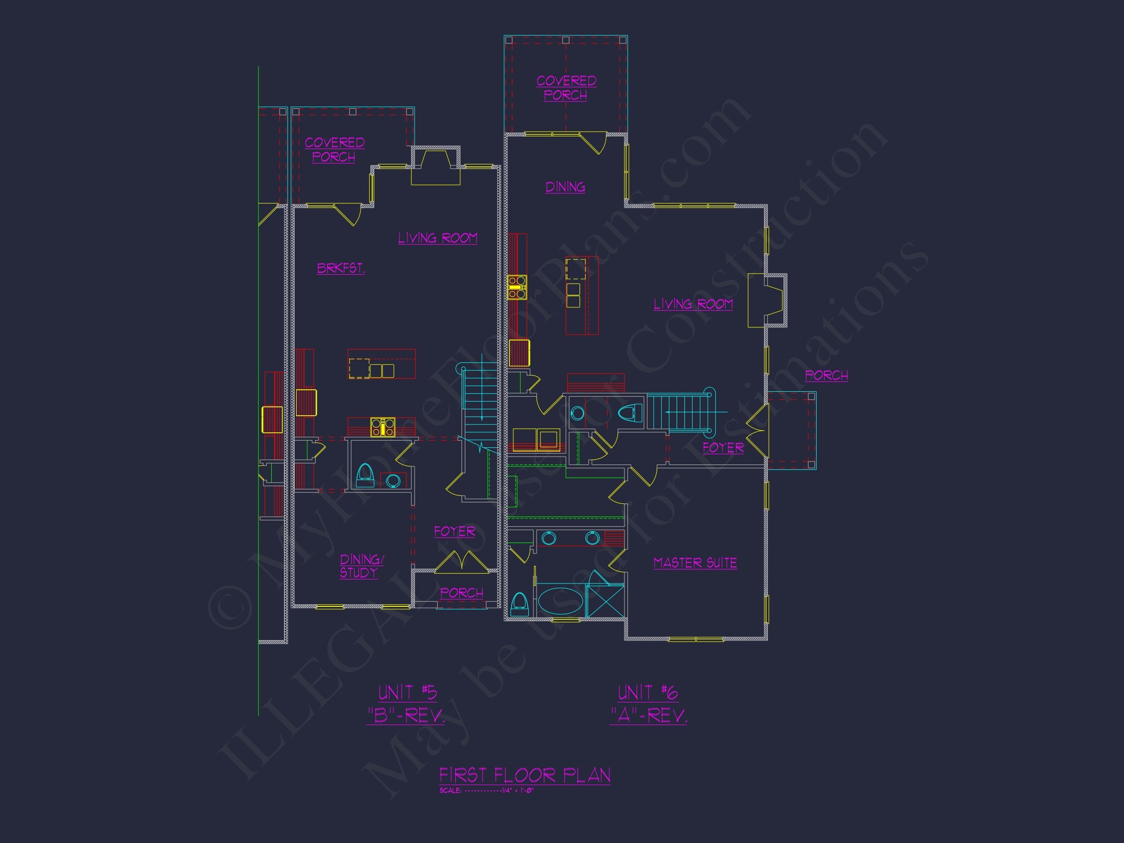 Beautiful Multi-Unit House Plan with CAD Blueprints & Traditional Design