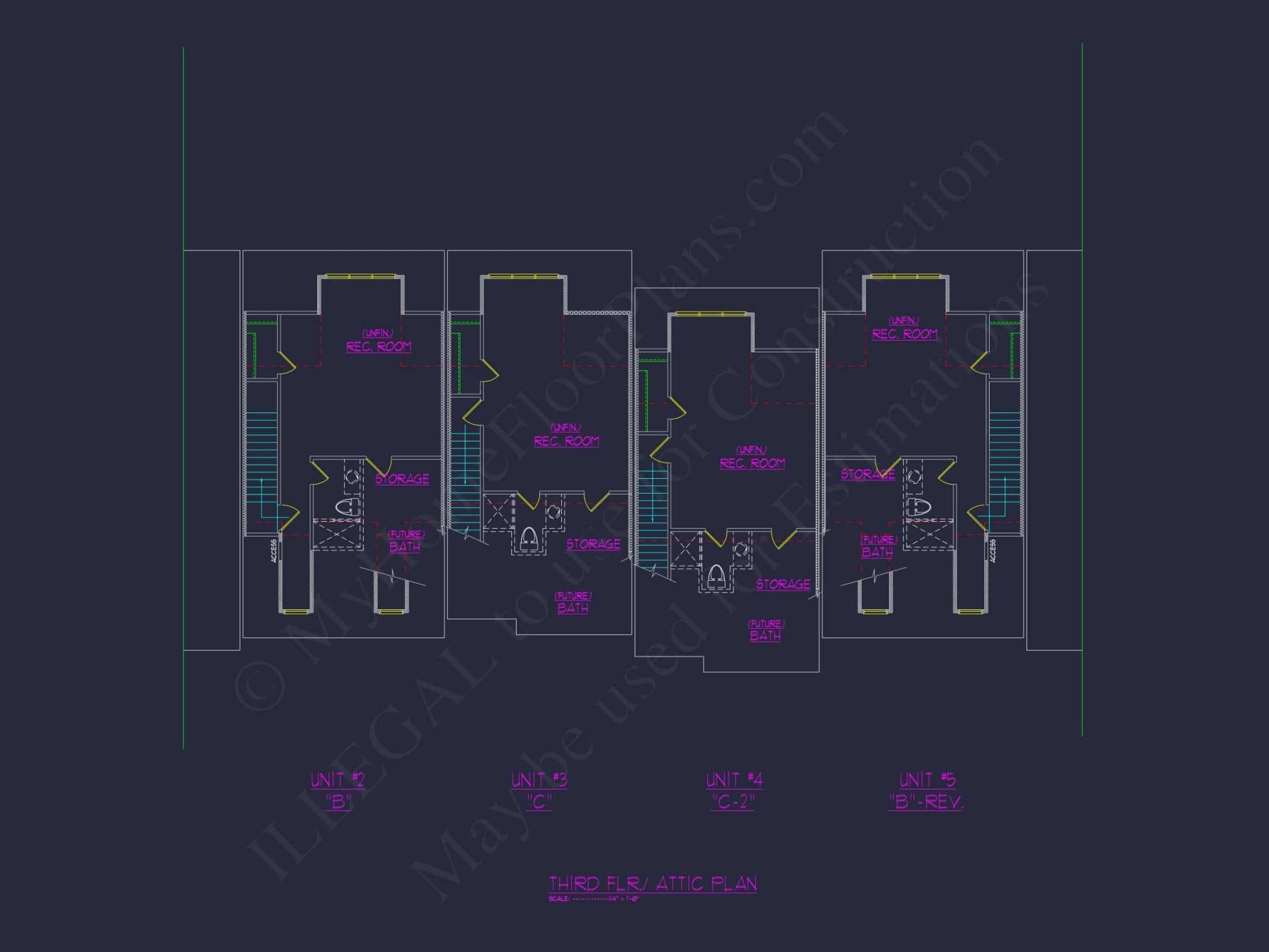 Beautiful Multi-Unit House Plan with CAD Blueprints & Traditional Design