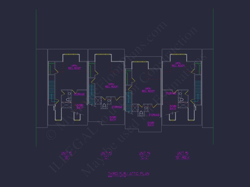 Beautiful Multi-Unit House Plan with CAD Blueprints & Traditional Design