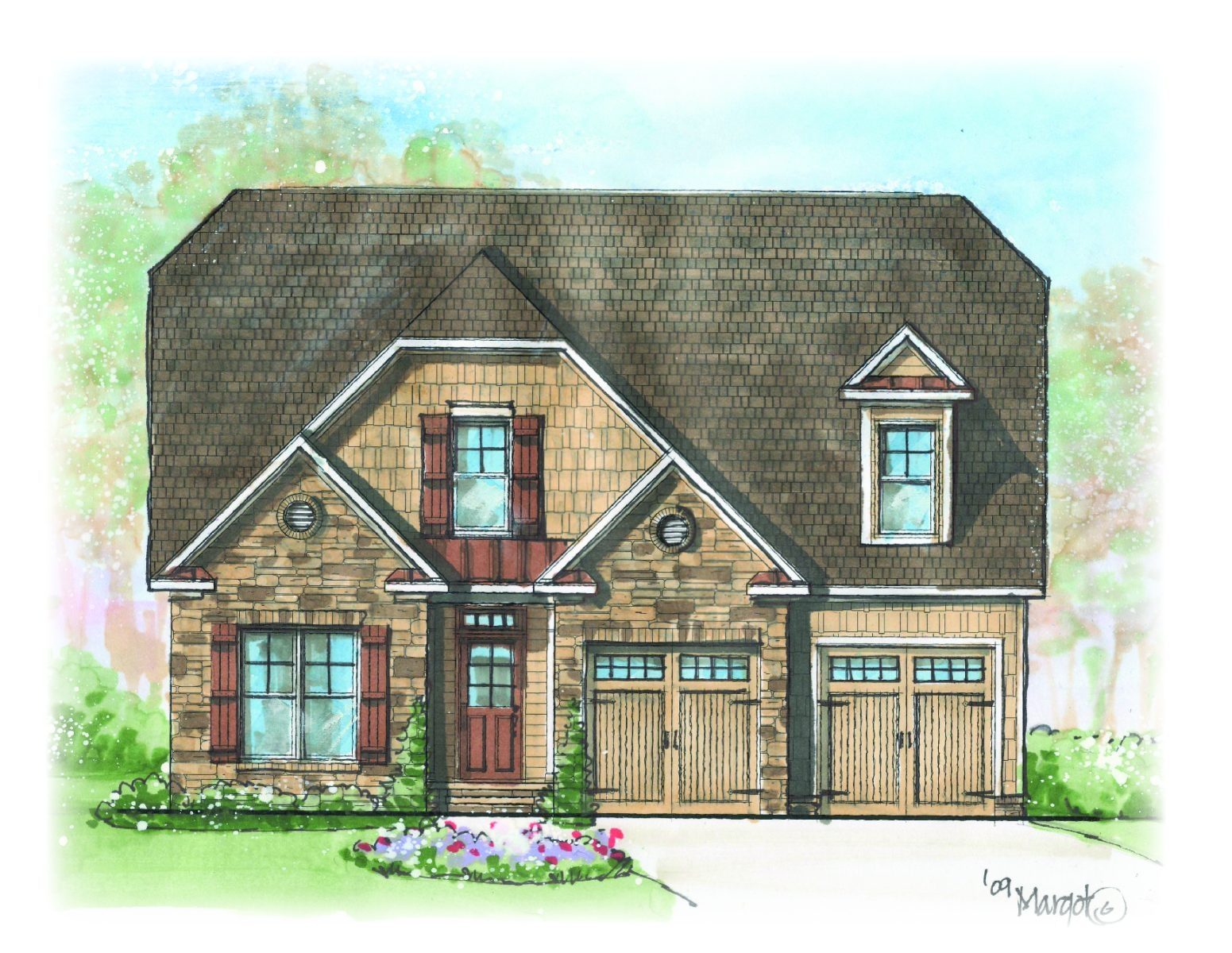 Beautiful One-Story Craftsman House Plan with Vaulted Ceilings & CAD Blueprints