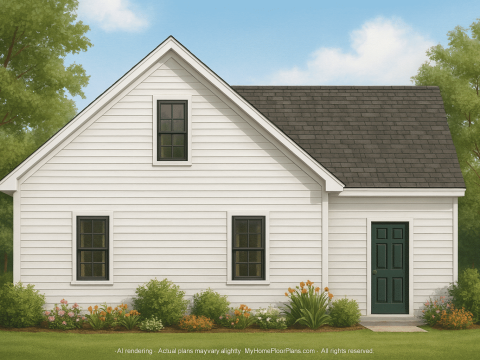 Charming 1-Bedroom Small Home Plan with Open Floor Layout & CAD Designs