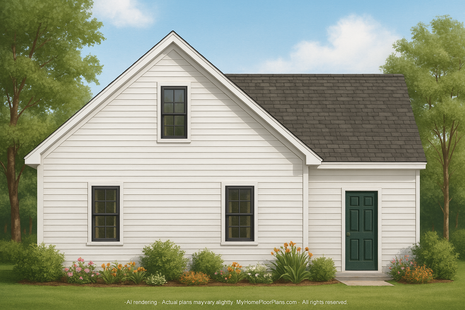 Charming 1-Bedroom Small Home Plan with Open Floor Layout & CAD Designs