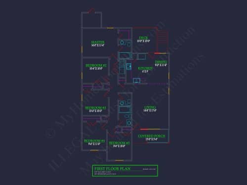 Charming 1-Story Traditional Ranch House Plan with 5 Bedrooms