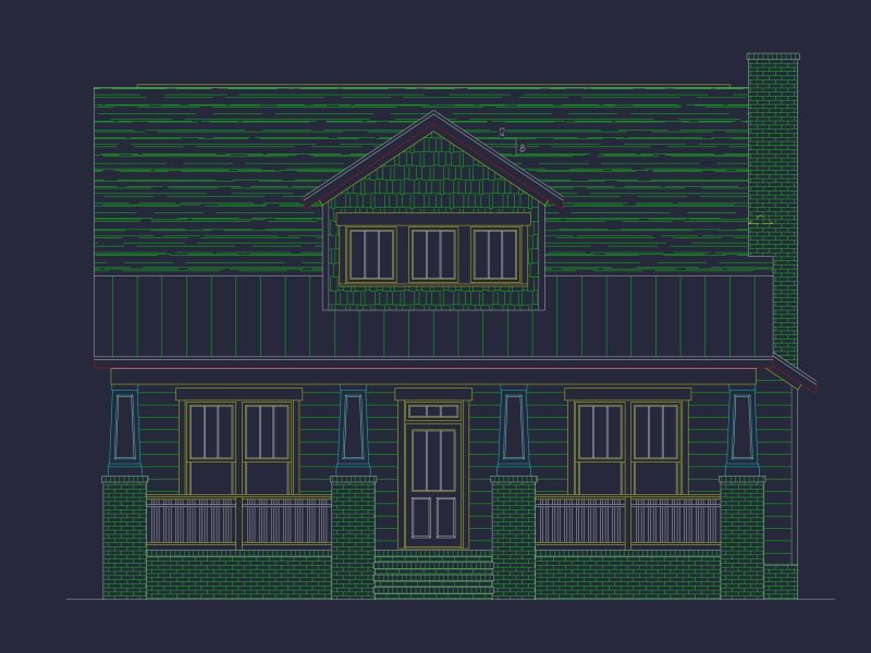 Charming 1.5-Story Craftsman House Plan with 2 Bedrooms & CAD Files
