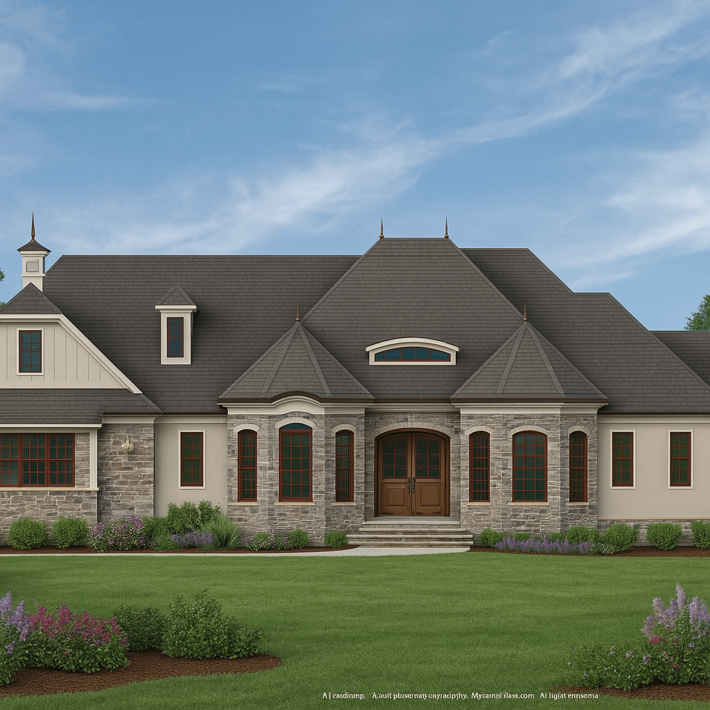 Charming 1.5-Story House Plan with French Country Architecture