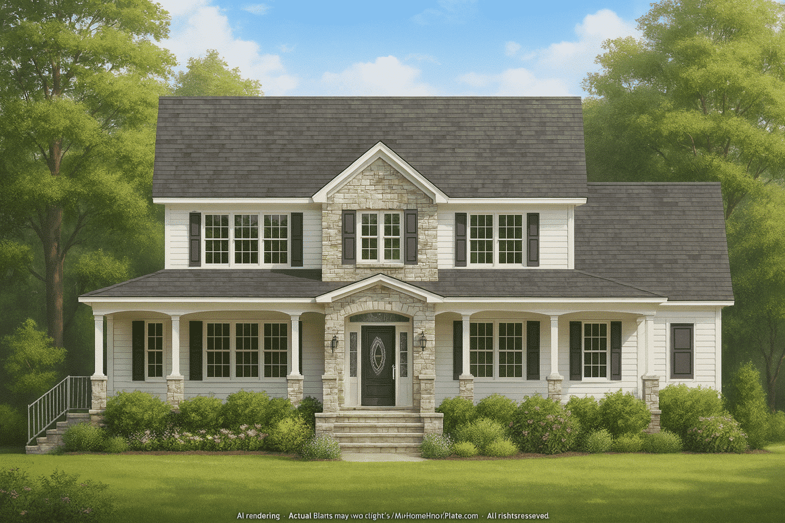 Charming 1.5-Story House Plan with Traditional Design