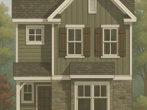 Charming 2-Story Craftsman House Plan with 3 Bedrooms & CAD Designs