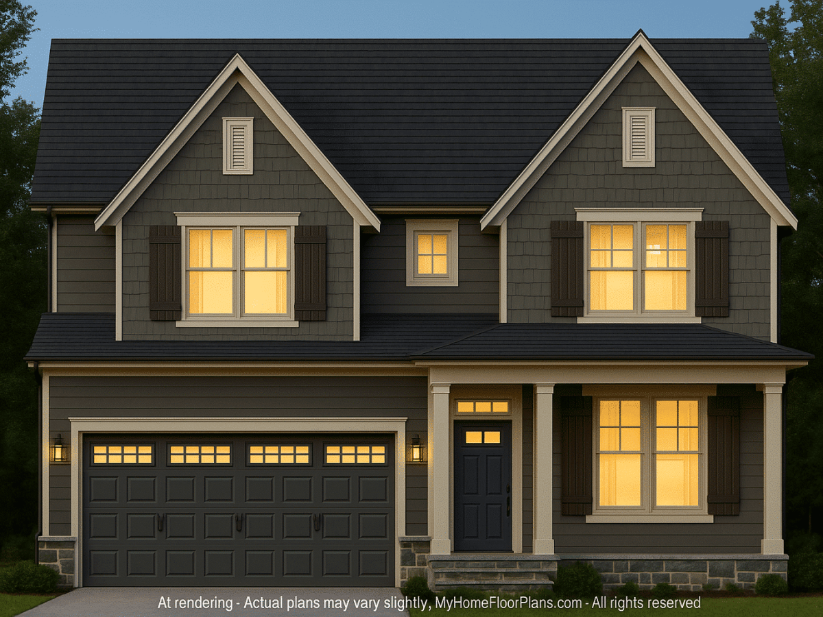 Charming 2-Story Home Plan with CAD Designs and Blueprints