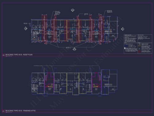 Charming 2-Story 6-Unit Townhome Plan with Craftsman Style & Efficient Layout