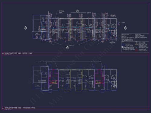 Charming 2-Story 6-Unit Townhome Plan with Craftsman Style & Efficient Layout