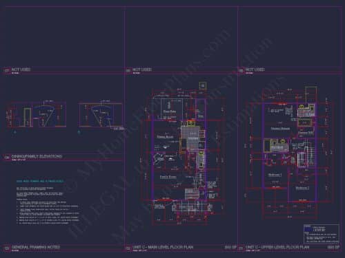 Charming 2-Story 6-Unit Townhome Plan with Craftsman Style & Efficient Layout