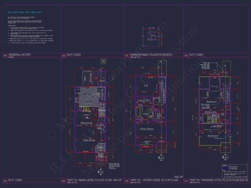 Charming 2-Story 6-Unit Townhome Plan with Craftsman Style & Efficient Layout