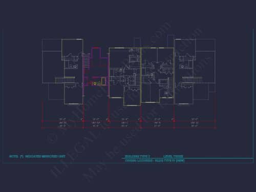 Charming 2-Story 6-Unit Townhome Plan with Craftsman Style & Efficient Layout
