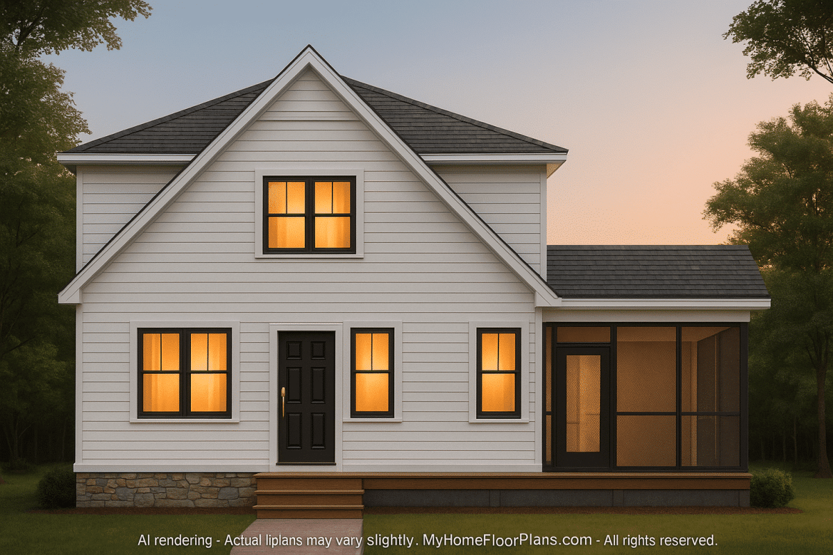 Charming 2-Story House Plan with 3 Bedrooms and CAD Designs