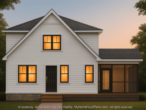 Charming 2-Story House Plan with 3 Bedrooms and CAD Designs