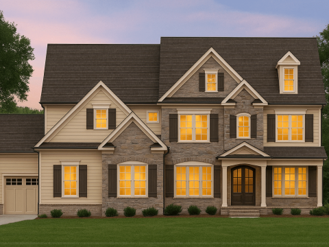 Charming 2.5 Story Home Design with Spacious Floor Plan and CAD Blueprint
