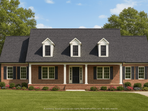 Charming Colonial Farmhouse Plan with 2-Story Layout & Classic Curb Appeal