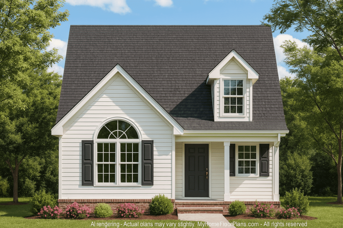 Charming Cottage Home Plan with Vaulted Ceilings and CAD Blueprints