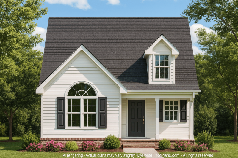 Charming Cottage Home Plan with Vaulted Ceilings and CAD Blueprints