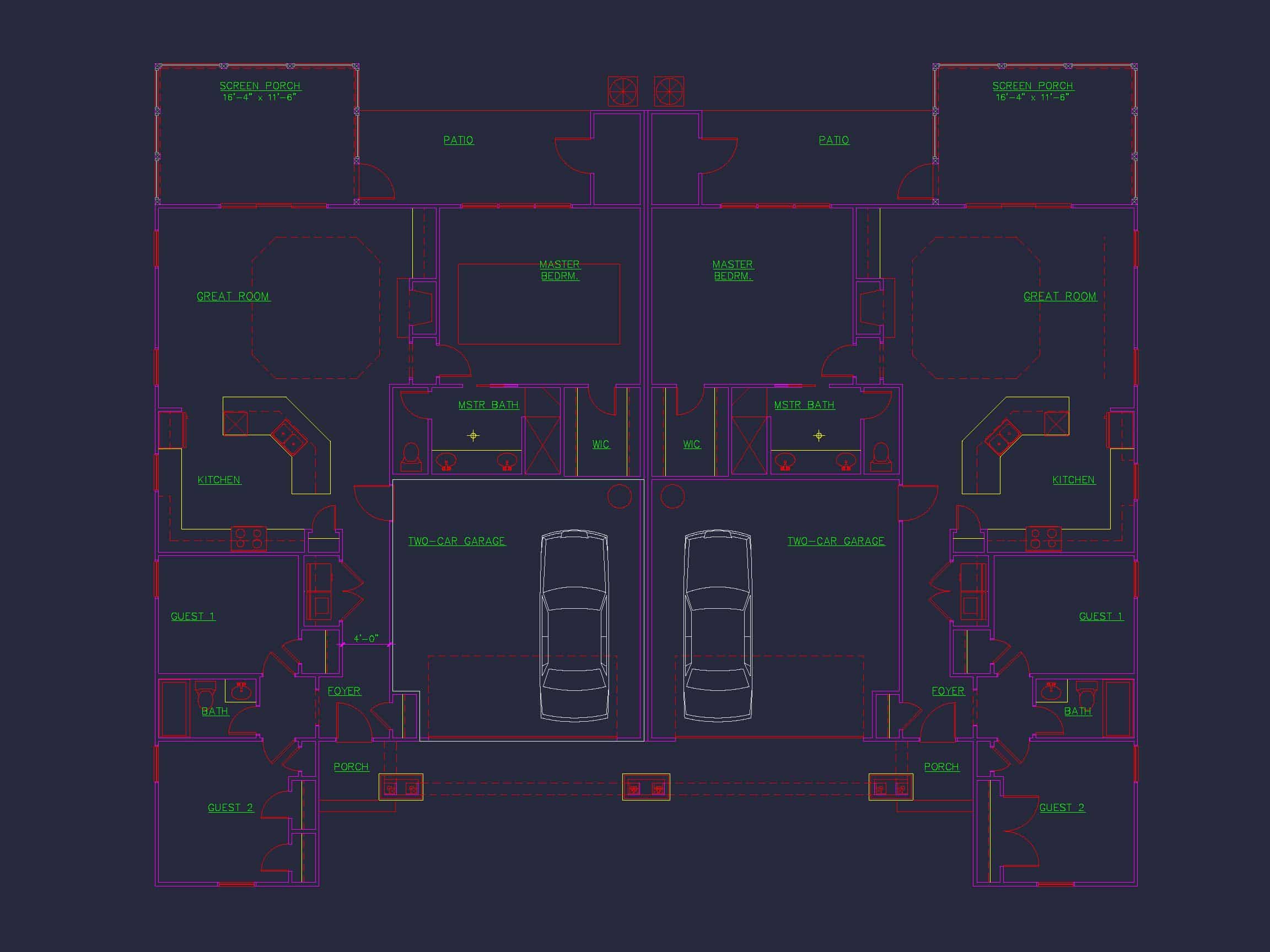 Charming Craftsman Duplex House Plan with Smart Single-Level Layout (47)