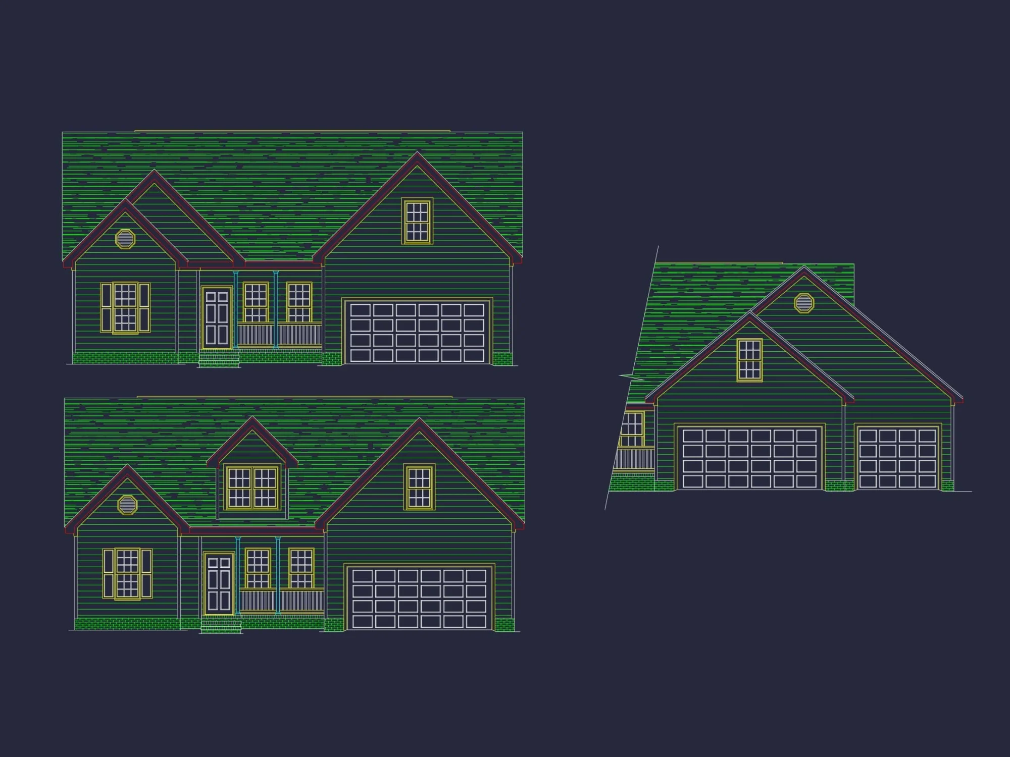 Charming-Home-Plan-Blueprint-Design-with-1.5-Floors-Garage