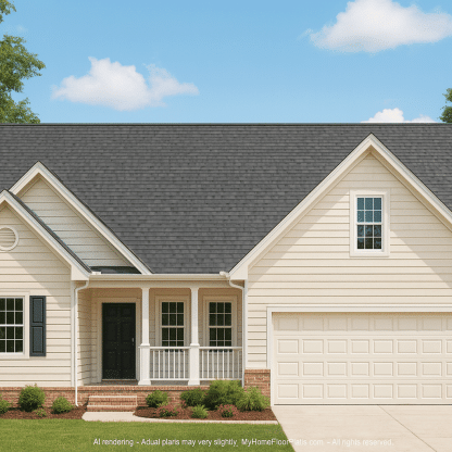 Charming Home Plan Blueprint Design with 1.5 Floors & Garage