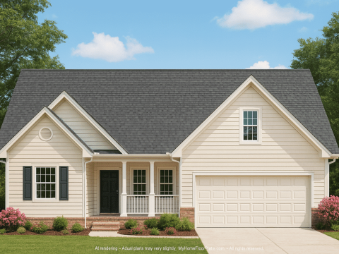 Charming Home Plan Blueprint Design with 1.5 Floors & Garage
