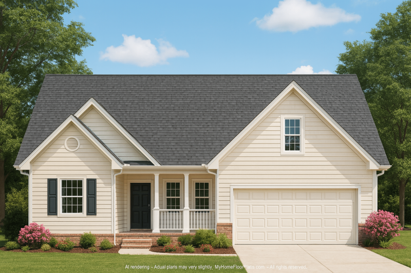Charming Home Plan Blueprint Design with 1.5 Floors & Garage