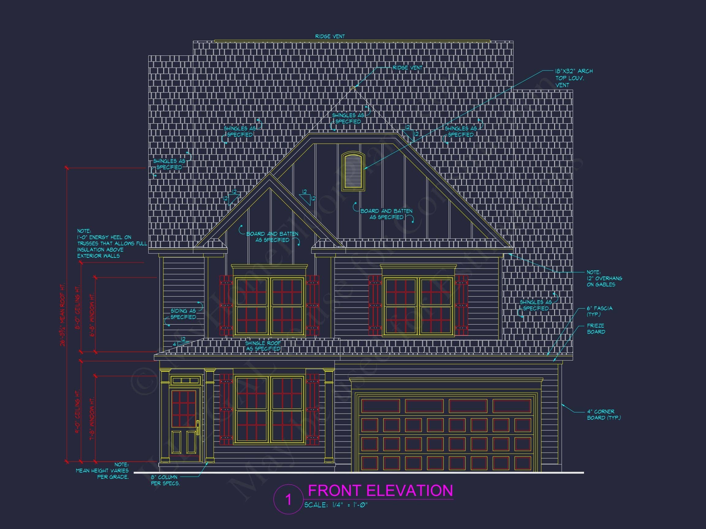 Charming 2-Story Colonial Farmhouse Plan with Office & Mudroom