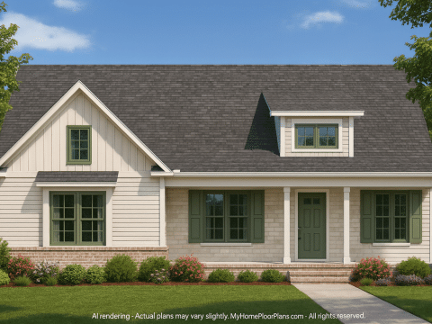 Charming Home Plan with Open Floor Design and Craftsman Touches